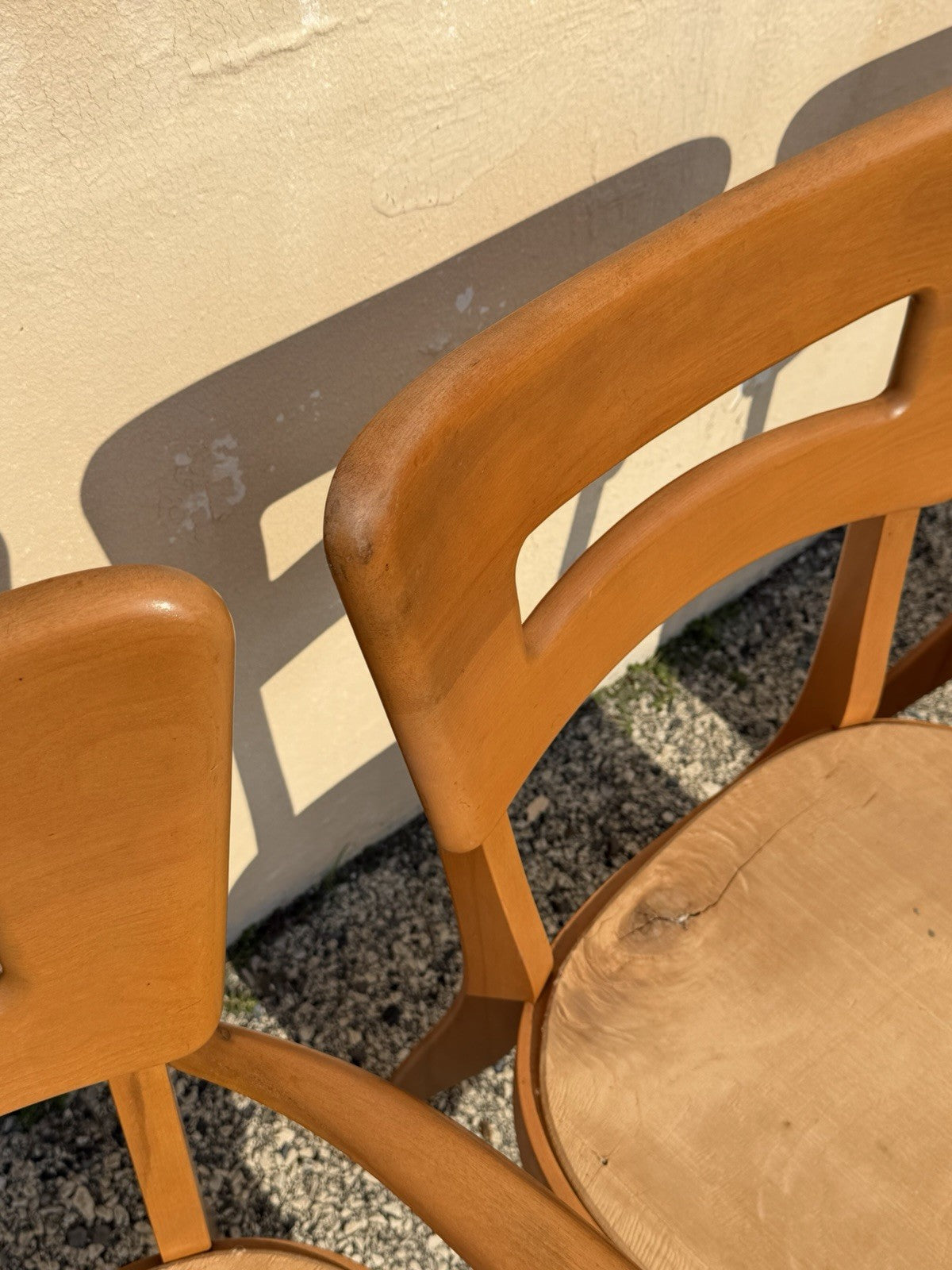 Vintage Heywood Wakefield MCM Dog Bone Maple Dining Room Chairs - Set of 4