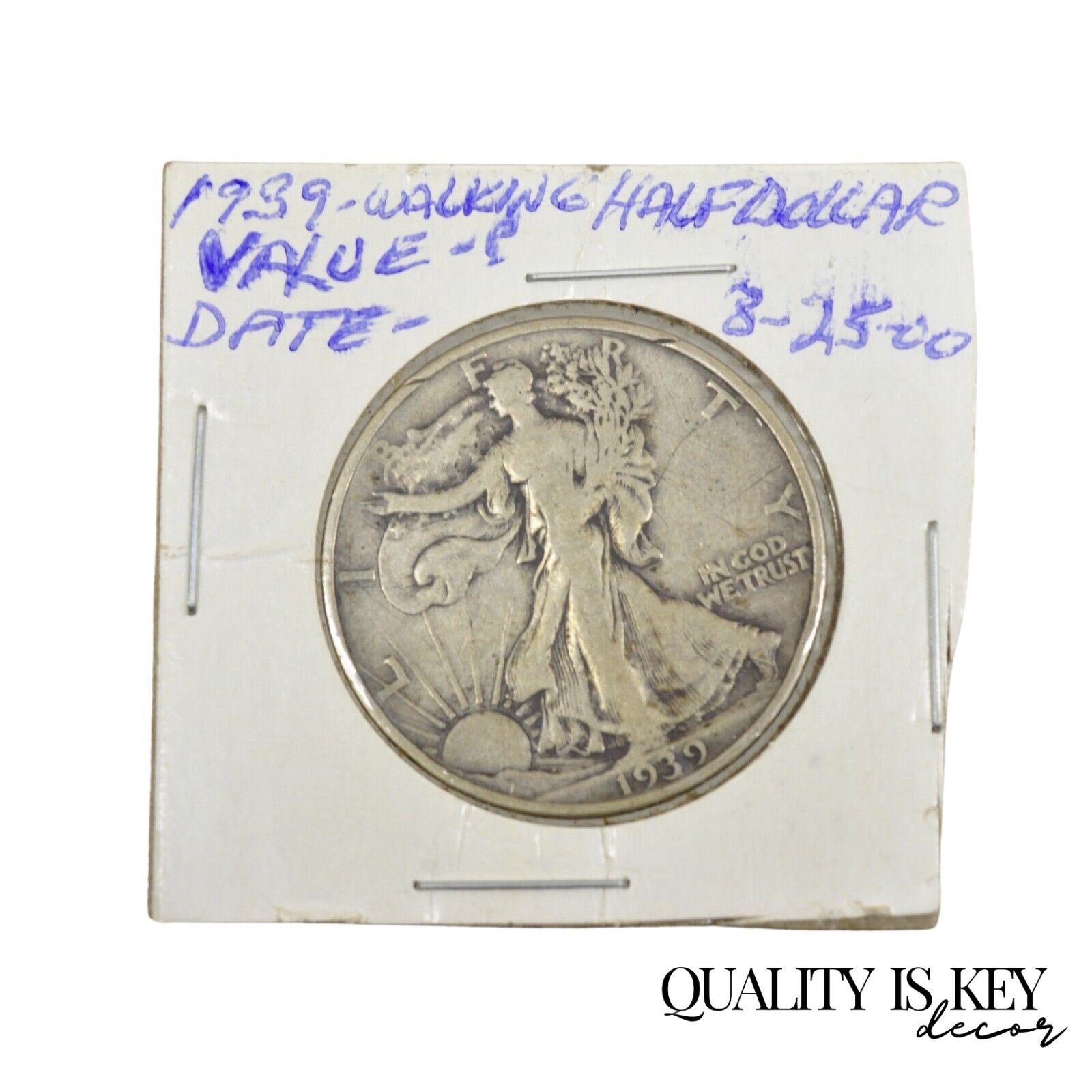 1939-D Liberty Walking Liberty Silver Circulated Half Dollar