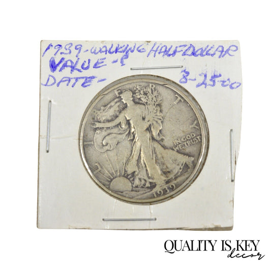 1939-D Liberty Walking Liberty Silver Circulated Half Dollar