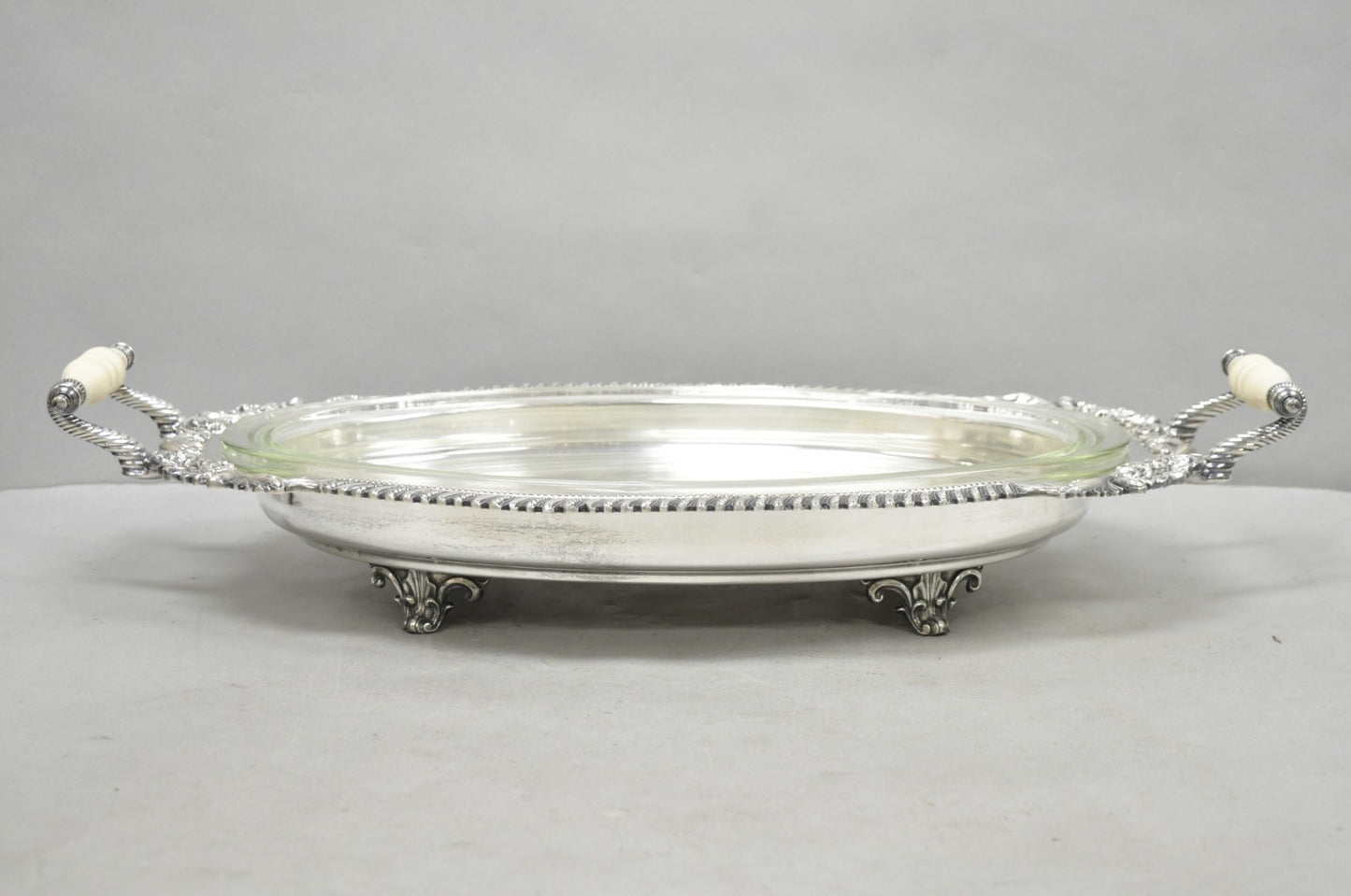 Antique Sheffield Victorian Silver Plated Large Twin Handle Serving Dish Platter