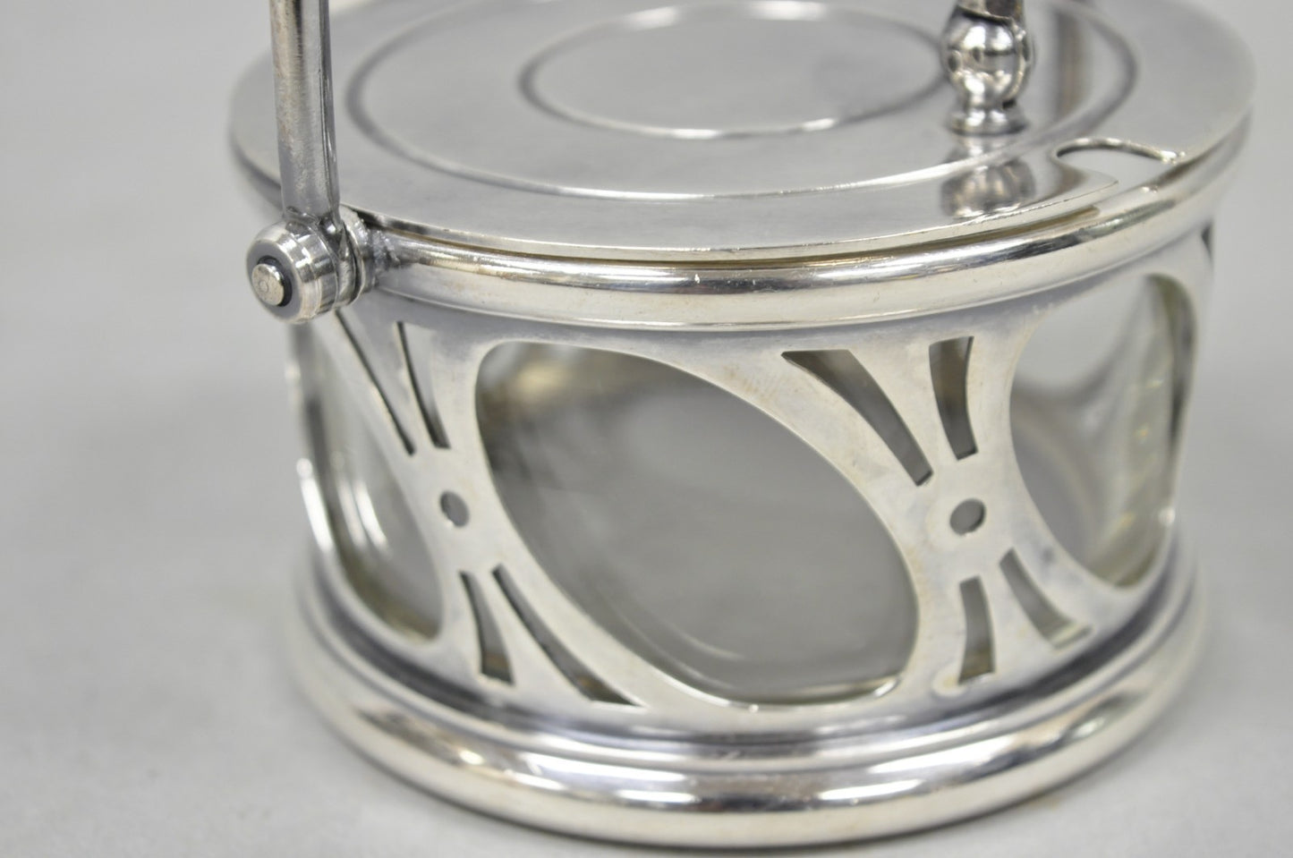 Broggi Classica Collection Silver Plated Hinged Grated Cheese Glass Sugar Bowl