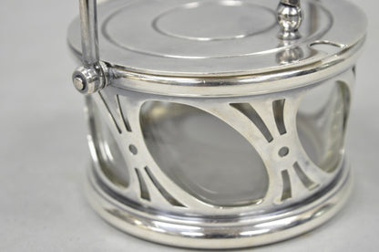Broggi Classica Collection Silver Plated Hinged Grated Cheese Glass Sugar Bowl