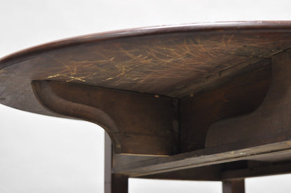 Antique Federal Mahogany Satinwood Inlay Narrow Dropleaf Pembroke Side Table