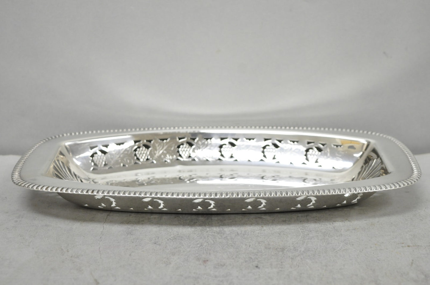 Vintage Primrose Plate England Victorian Silver Plated Reticulated Trinket Dish