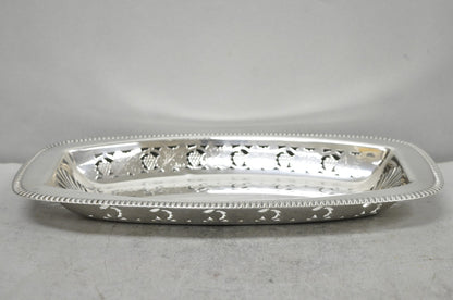 Vintage Primrose Plate England Victorian Silver Plated Reticulated Trinket Dish