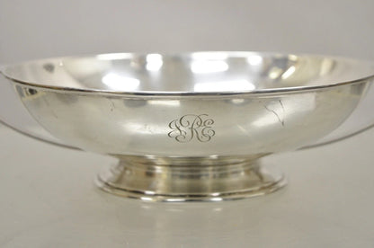 L.B.S. Co. English Sheffield Round Silver Plated Twin Handle Shallow Bowl Dish