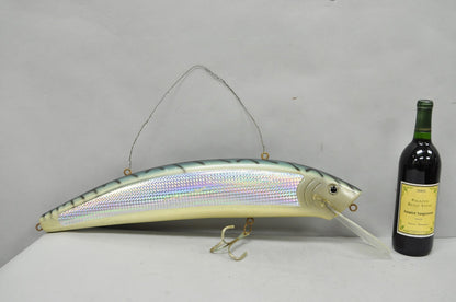Vintage Wooden Giant Rapala 28” Fishing Lure Hanging Display w / Rainbow Decal