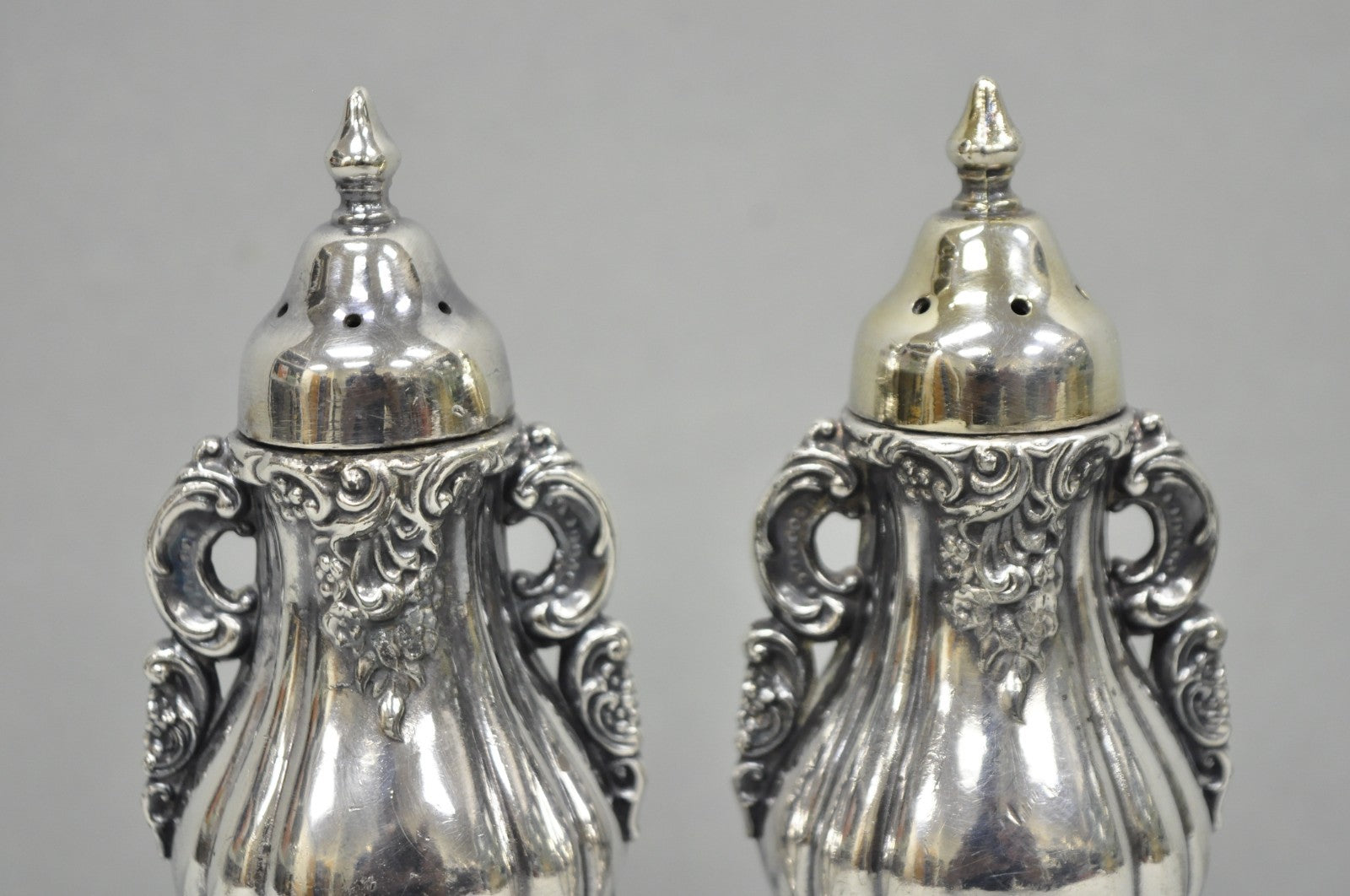 Vintage Wallace Baroque Ornate Silver Plated Salt & Pepper Shakers - a Pair