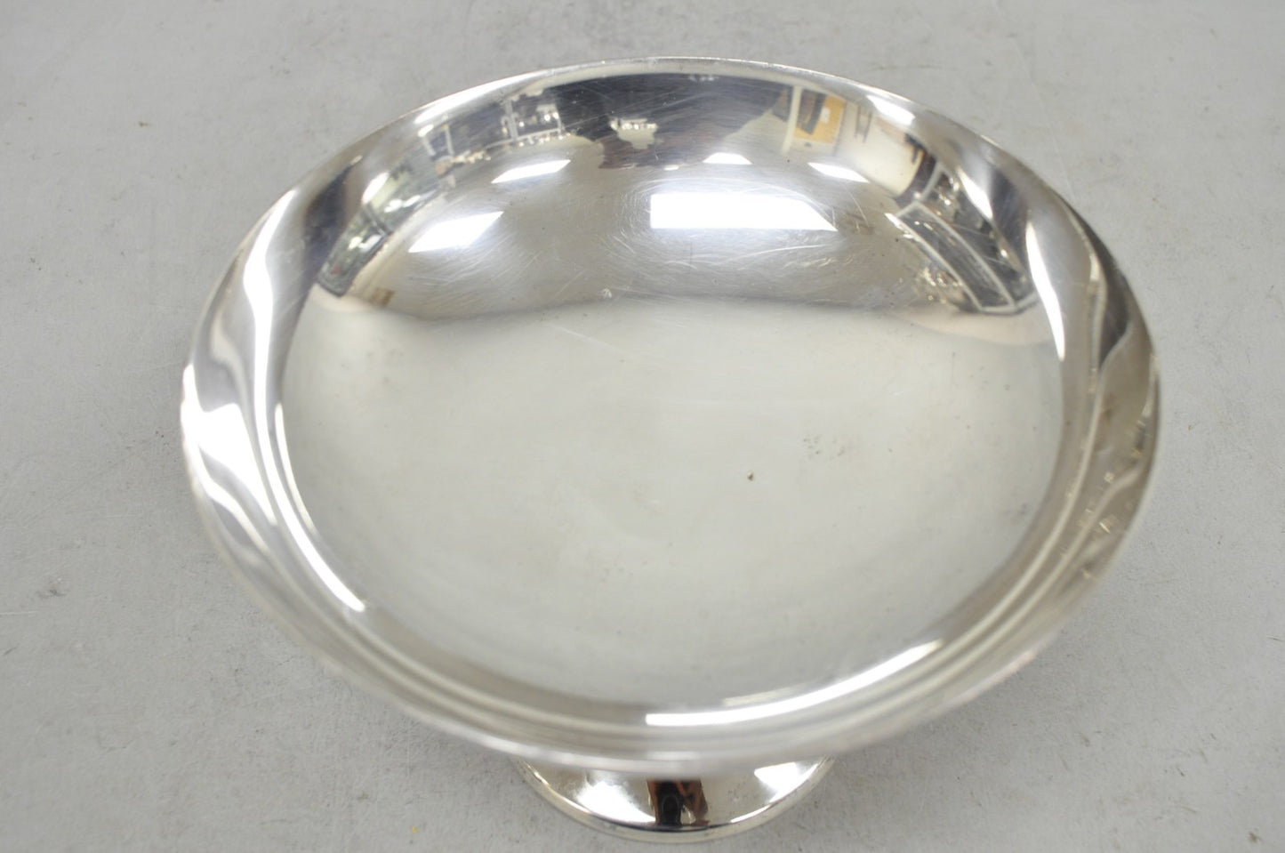 Vintage FB Rogers Mid Century Modern Silver Plated Pedestal Fruit Bowl Compote