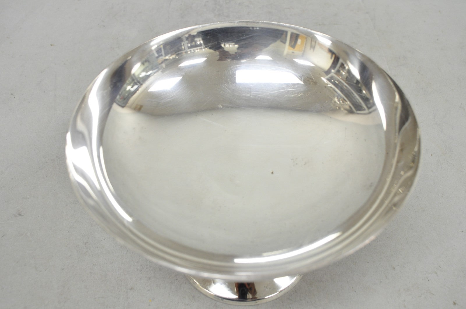 Vintage FB Rogers Mid Century Modern Silver Plated Pedestal Fruit Bowl Compote