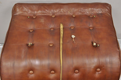 "New York" Brown Leather Lounge Chair by Katavolos Littell Kelley for Laverne
