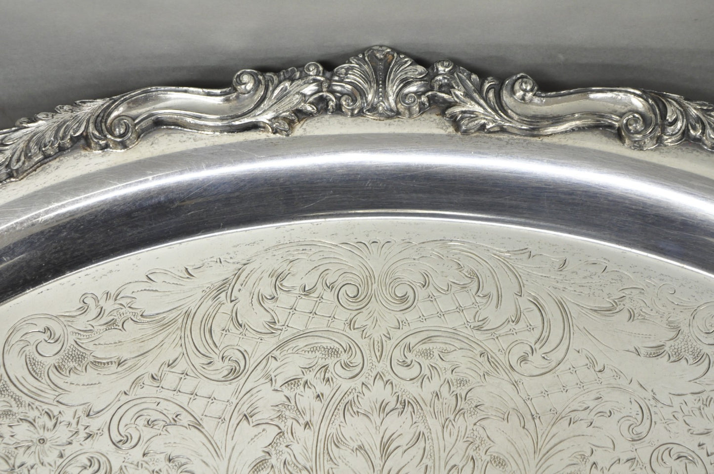 Vintage English Sheridan Silver Plated Large Oval Serving Platter Bar Tray