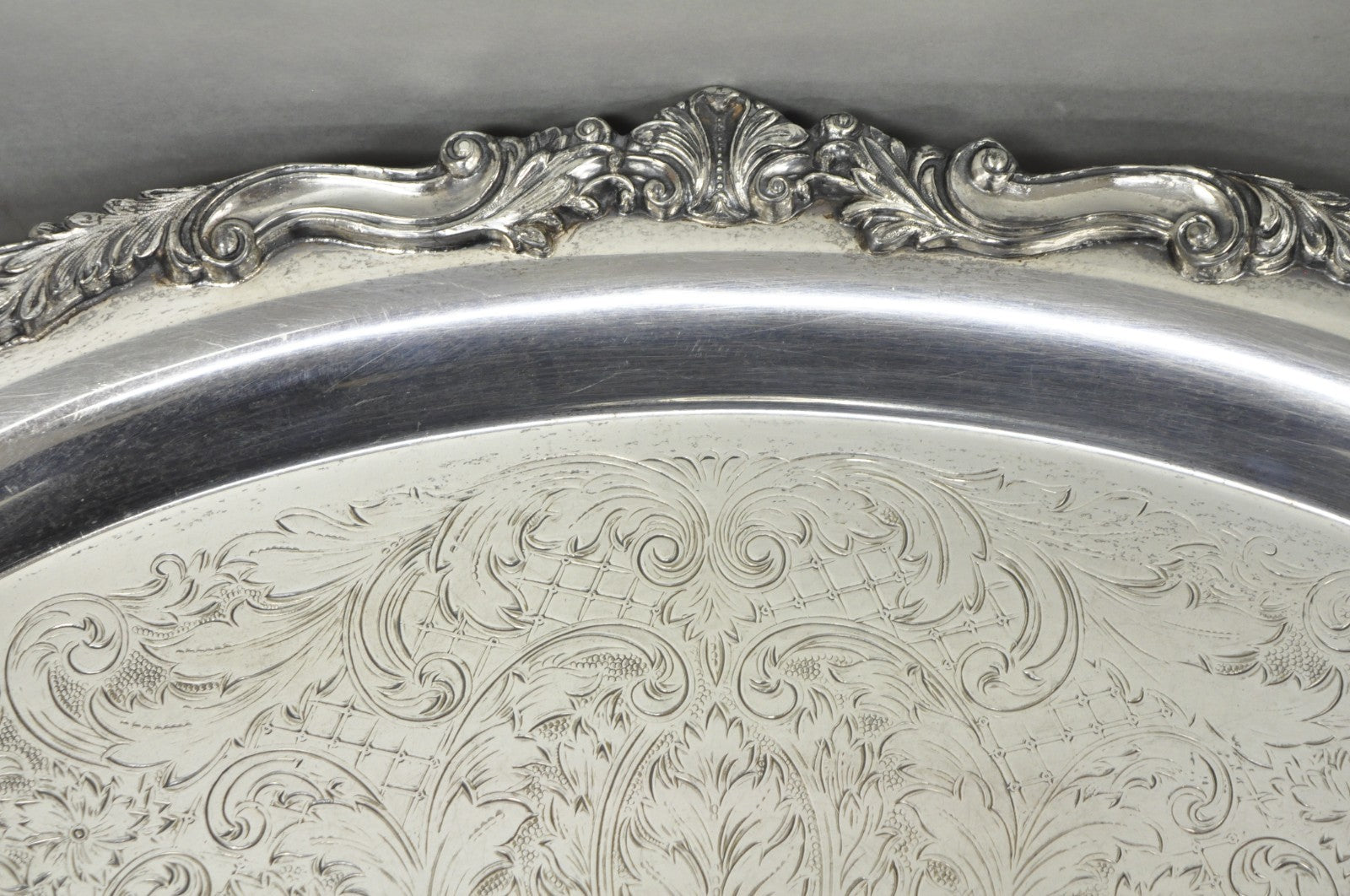 Vintage English Sheridan Silver Plated Large Oval Serving Platter Bar Tray