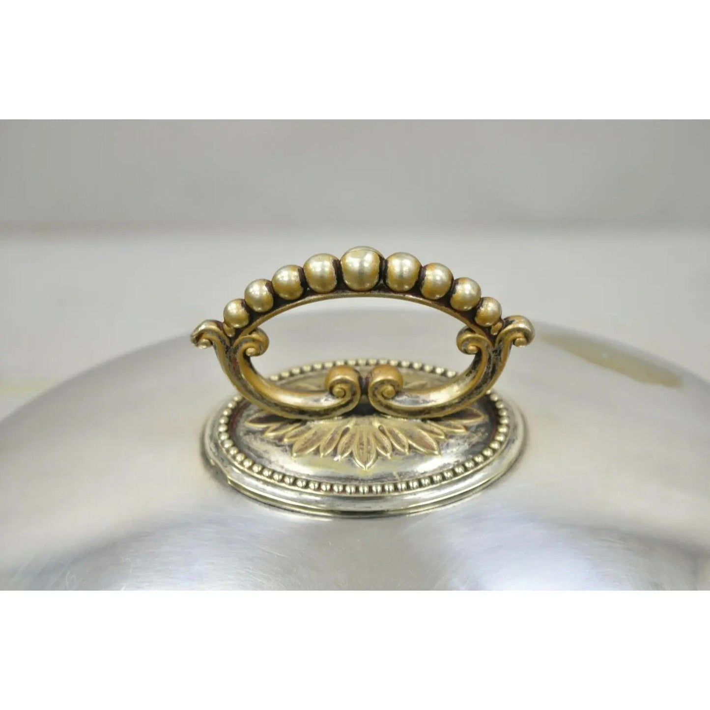 Antique English Sheffield Regency Silver Plated Meat Dish Serving Cover Dome Lid