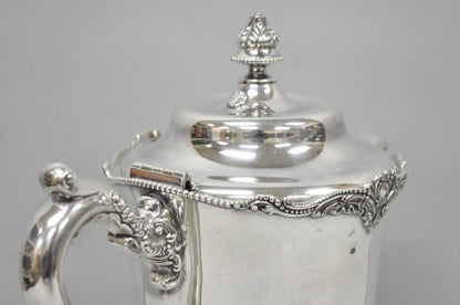 Antique Derby Silver English Victorian Silver Plated Large Warm Water Pitcher