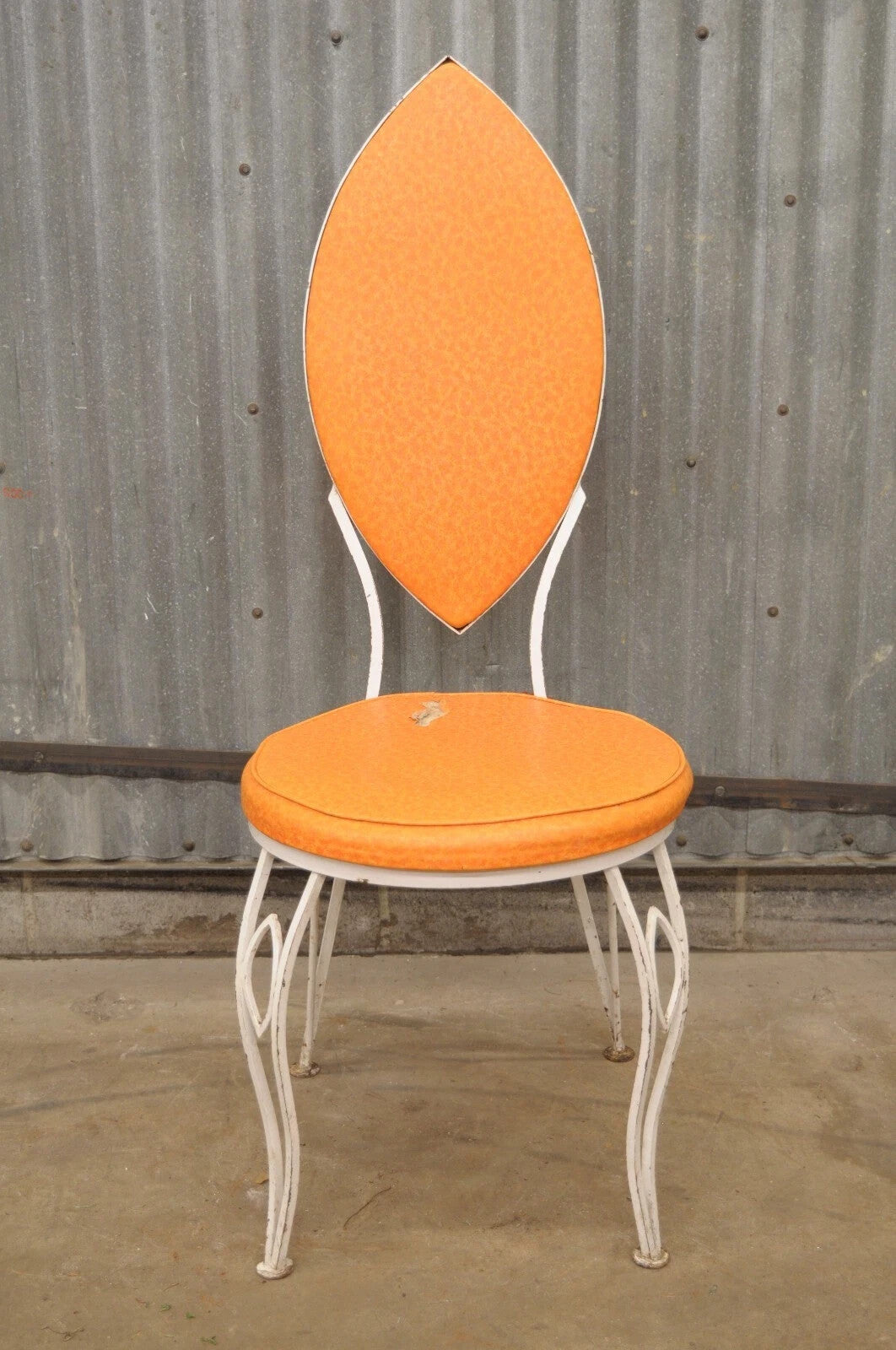 Vintage Hollywood Regency Salterini Style Marquise Wrought Iron Side Chair (C)