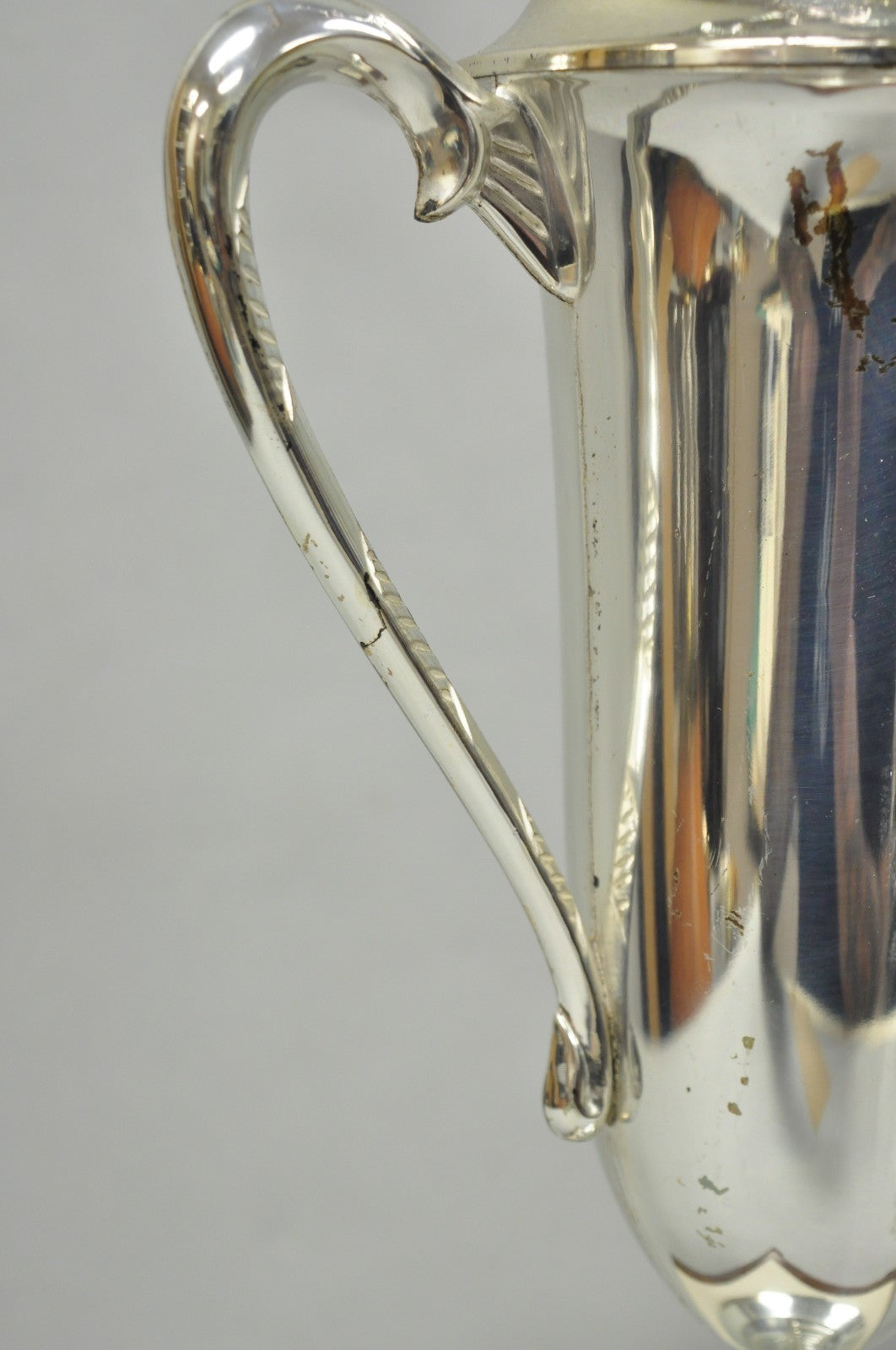 Vintage 1970s Art Deco Silver Metal Marble & Wood Figural Golf Trophy Award Cup