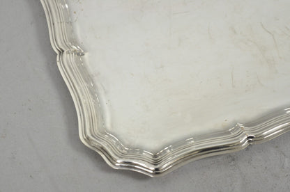 Vintage English Edwardian Silver Plated Scalloped Small Bar Trinket Dish Tray