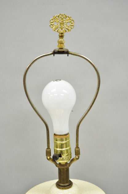 Vintage Oriental Porcelain Hexagonal Flower Decorated Ginger Jar Table Lamp