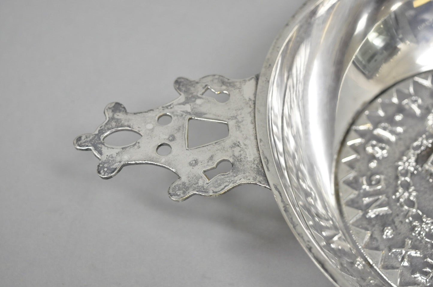 Vintage Spanish Renaissance Silver Plated Coat of Arms Communion Cup Bowl