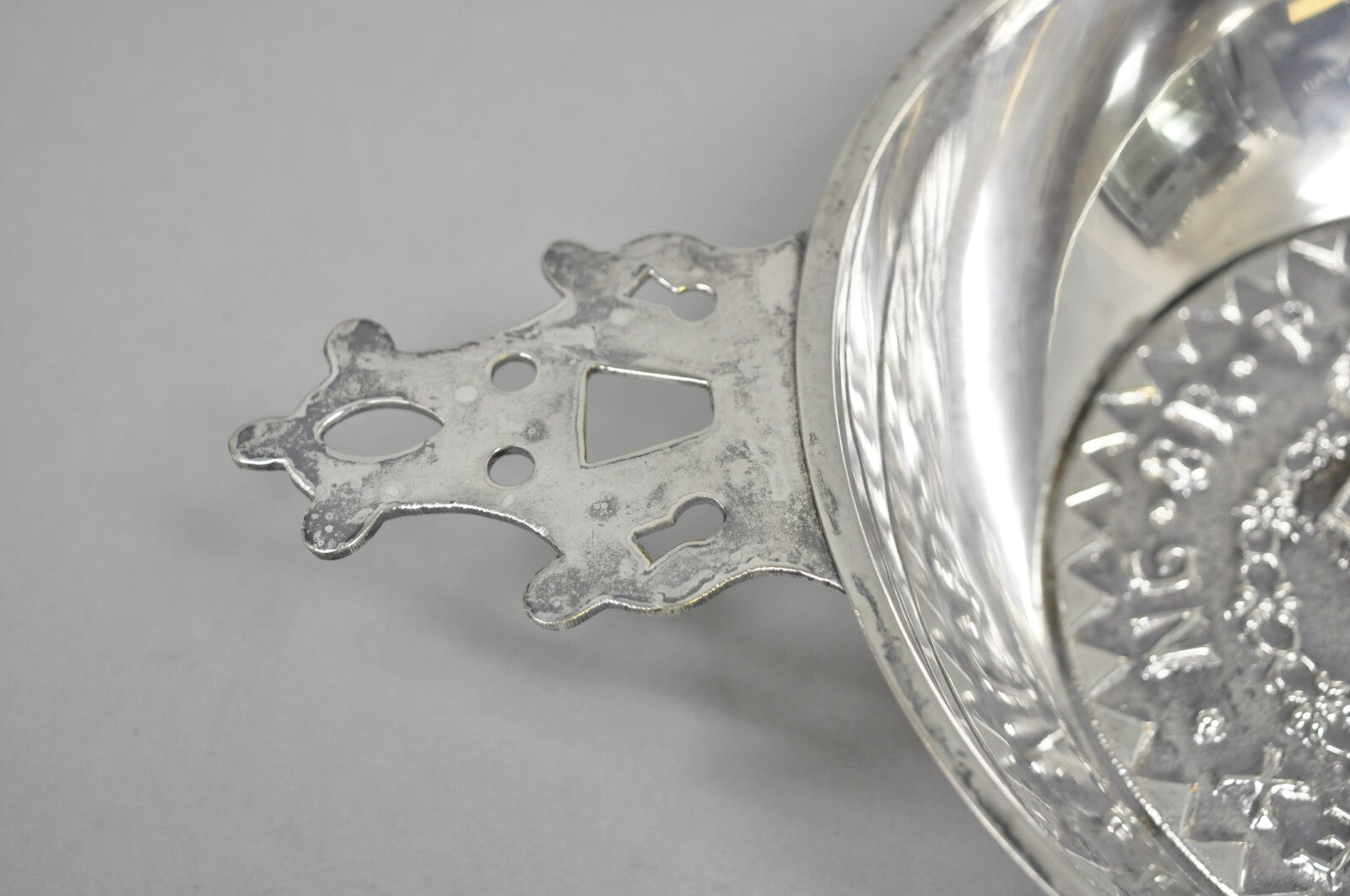 Vintage Spanish Renaissance Silver Plated Coat of Arms Communion Cup Bowl