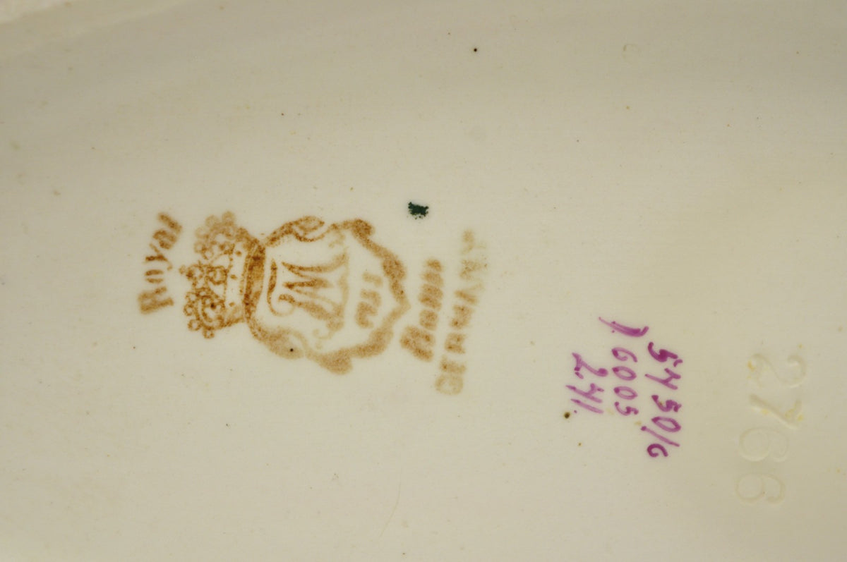 Antique Franz Anton Mehlem Royal Bonn Germany Art Nouveau Purple Jardinière Vase