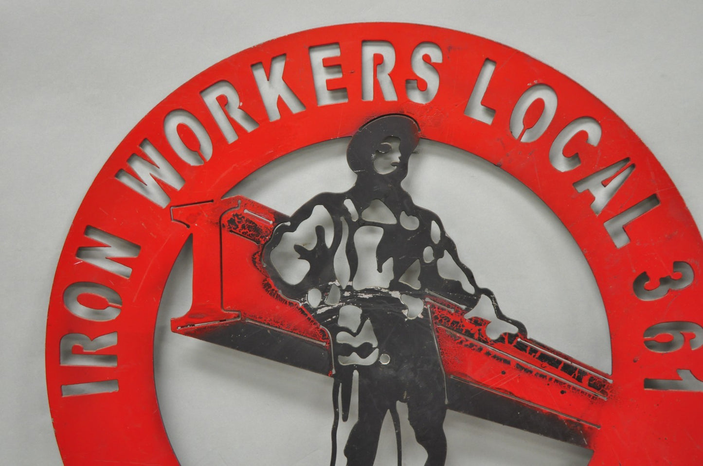 Iron Workers 361 Brooklyn & Long Island Hanging Wall Steel Black Metal Plaque