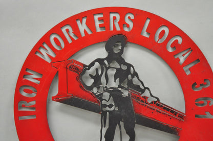 Iron Workers 361 Brooklyn & Long Island Hanging Wall Steel Black Metal Plaque