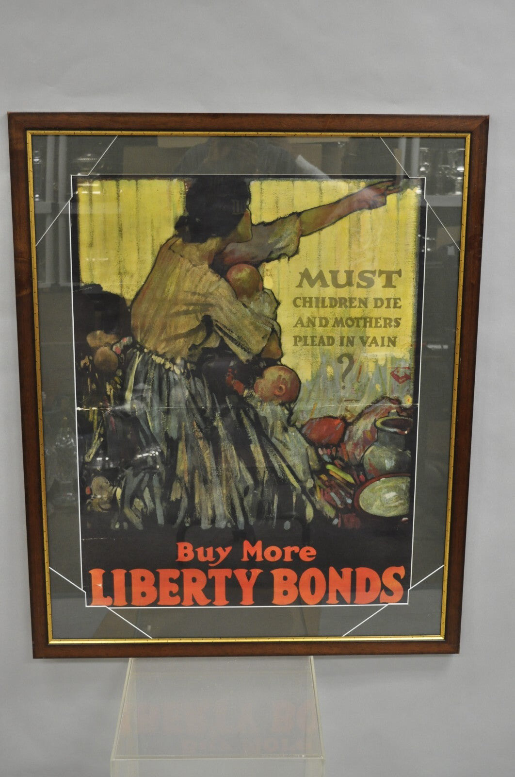 World War 1 "Must Children die & Mothers Plead in Vain Framed" Poster