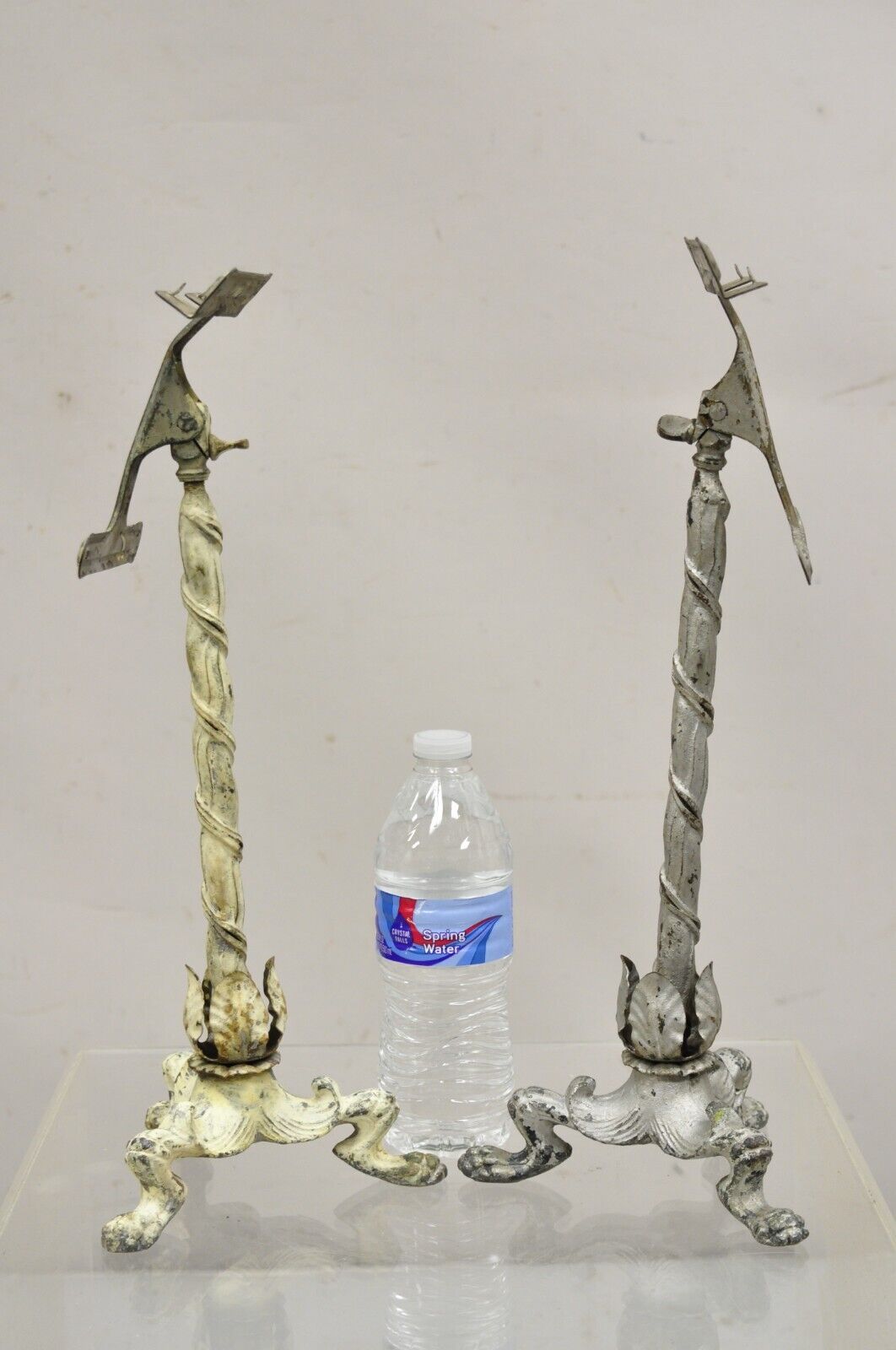 Antique Victorian Cast Iron Tripod Paw Feet General Store Retail Display - Pair
