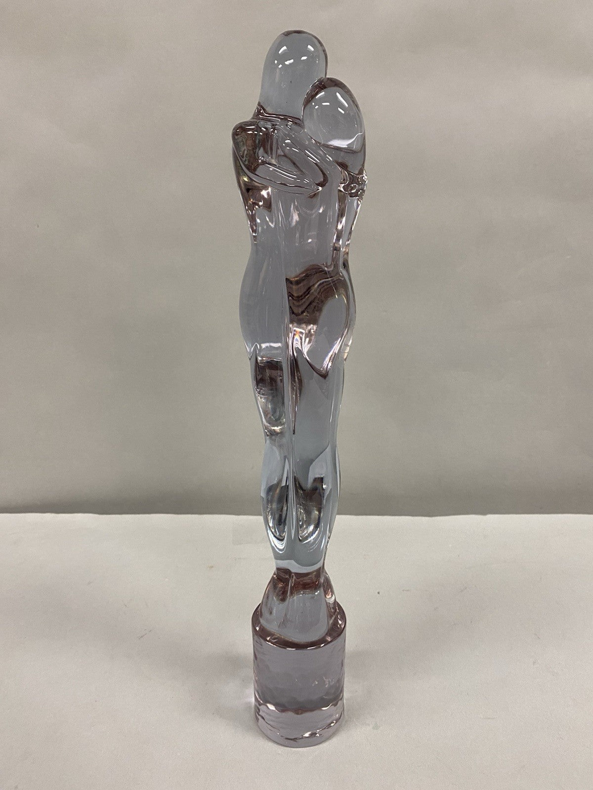 Vintage Murano Italian Mid Century Modern Purple Glass Lovers Embrace Sculpture