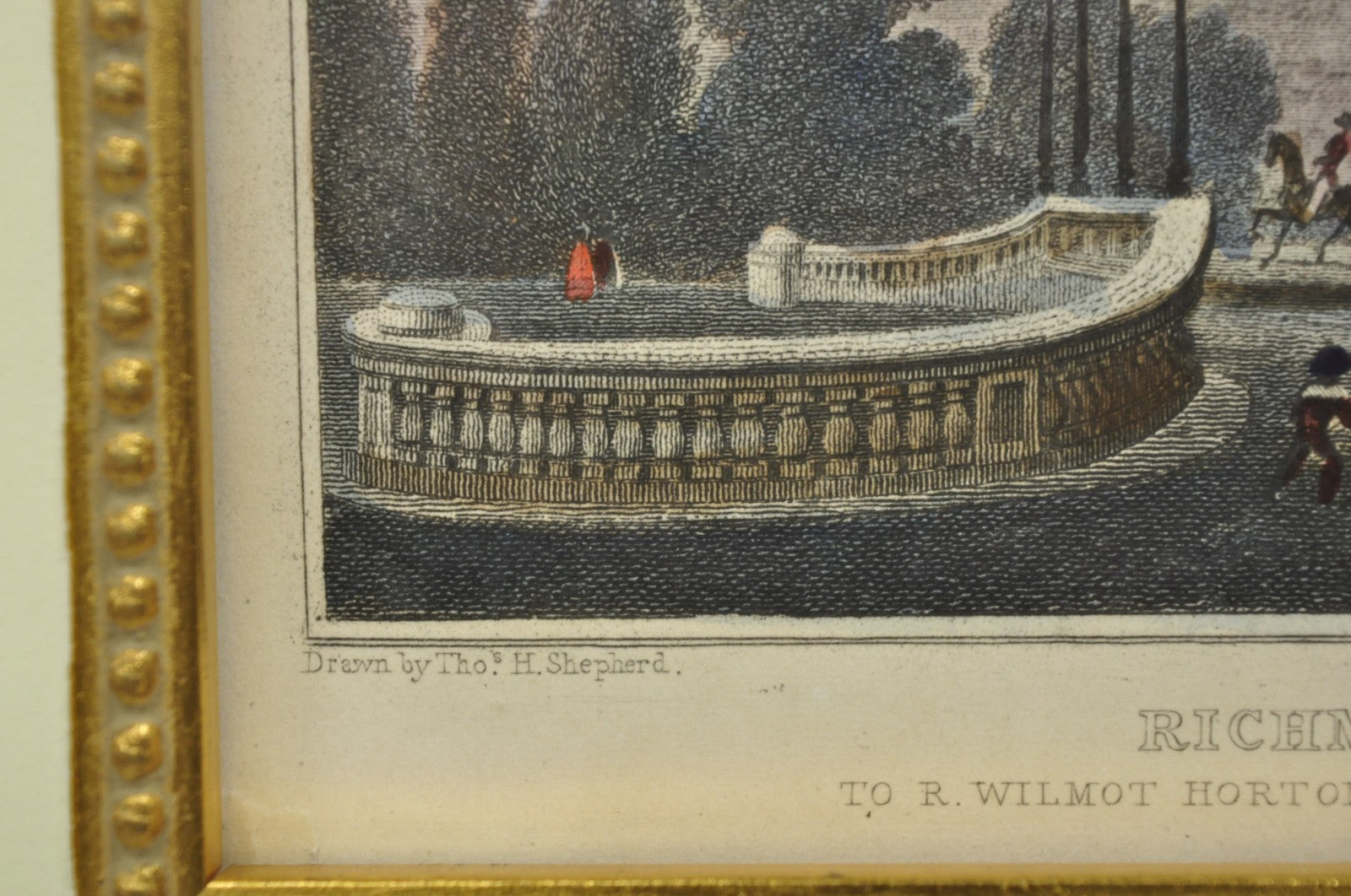 Antique "Richmond Terrace, Whitehall" Color Print by T. Shepherd, M.S Barenger