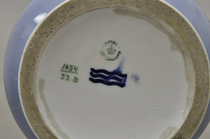 Vintage Royal Copenhagen 13" Blue White Porcelain Nautical Ship Vase 1634 33.B