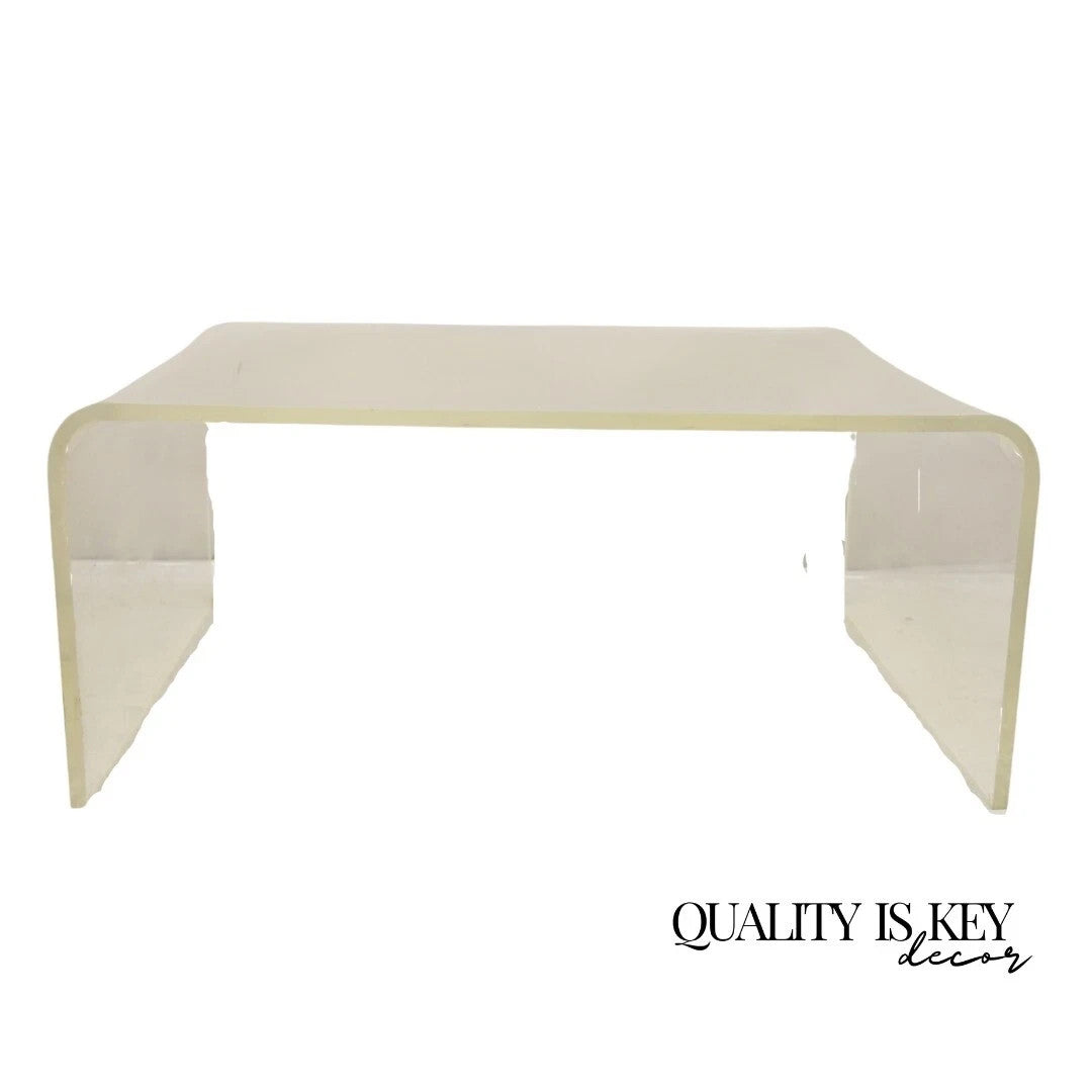 Vintage Mid Century Modern Large 42 x 30 Lucite Waterfall Coffee Table