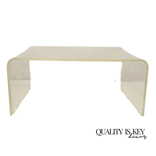 Vintage Mid Century Modern Large 42 x 30 Lucite Waterfall Coffee Table