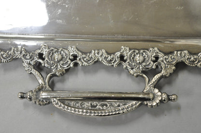 Antique Victorian Silver Plated Pierced Twin Handle Bar Serving Tray by Wilcox