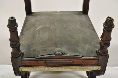 Antique Small Child's Eastlake Victorian Carved Walnut Distress Parlor Arm Chair