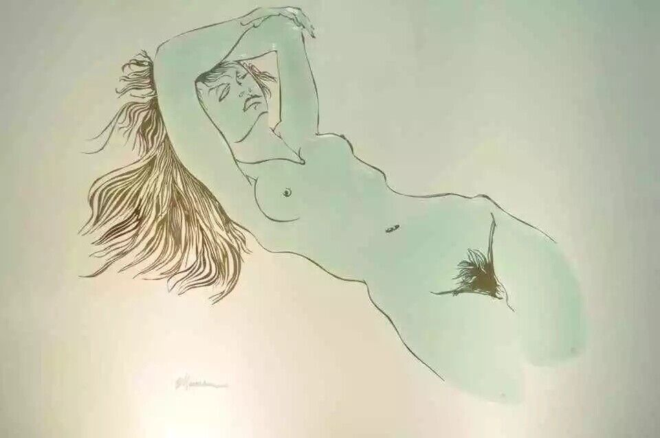 Eugene Massin Large Acrylic Lucite Nude Woman Wall Art Light Box Sculpture 45x51