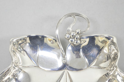 Vintage WMF Germany Small Silver Plated Maple Leaf  9" Trinket Candy Dish Bowl