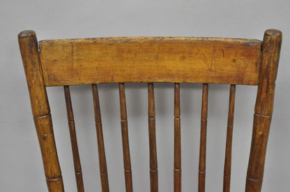 Antique Primitive Rustic French Farmhouse Wooden Faux Bamboo Side Chair