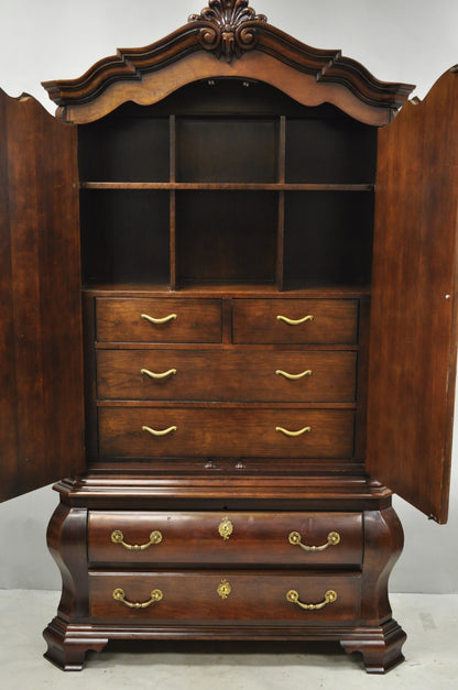 Century Furniture Cardella Cherry Wood Bombe Armoire Wardrobe Dresser TV Cabinet