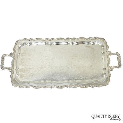 Vintage Taunton Statehouse Victorian Silver Plated Narrow Serving Platter Tray