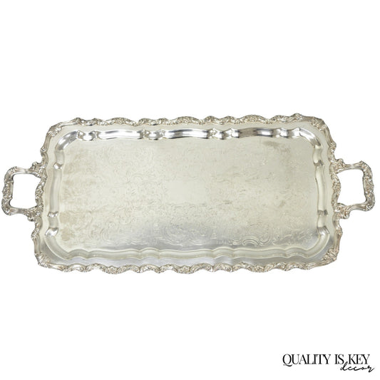 Vintage Taunton Statehouse Victorian Silver Plated Narrow Serving Platter Tray