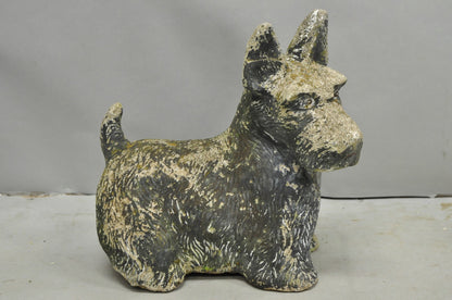 Vintage Scottish Terrier Scotty Dog 12" Small Cast Stone Concrete Garden Figure