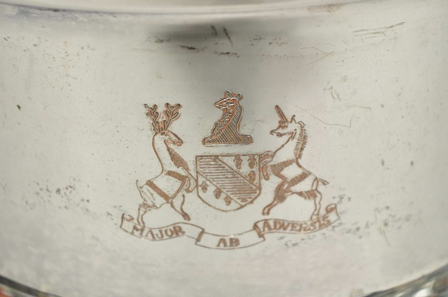 Vintage FB Rogers English Regency Silver Plated Coat of Arms Covered Ice Bucket