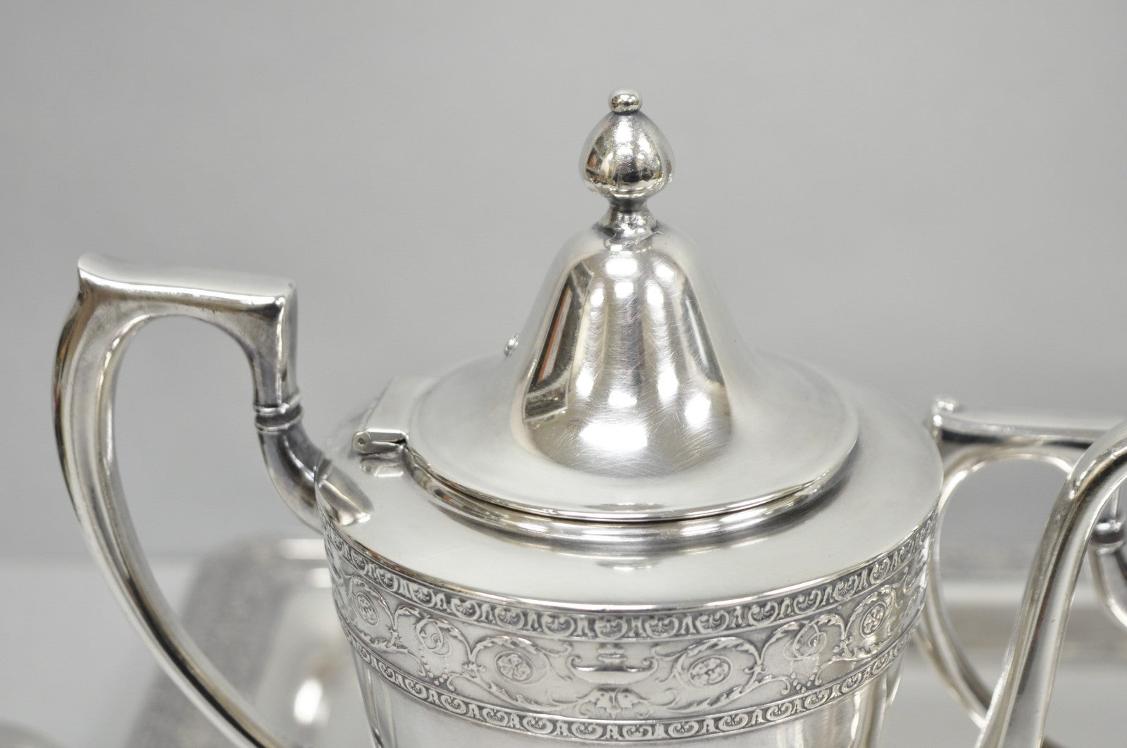 Antique Bernard Rices Sons Antique Edwardian Silver Plated Tea Service, 5 pc Set