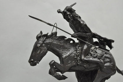 Frederic Remington "Cheyenne" Lost Wax Cast Bronze Native American Sculpture