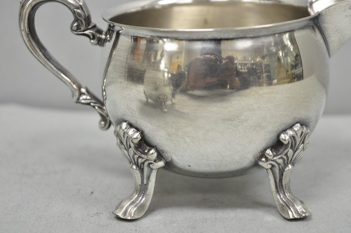 Vintage Sheridan Victorian Silver Plated Footed Lidded Sugar Bowl & Creamer Set