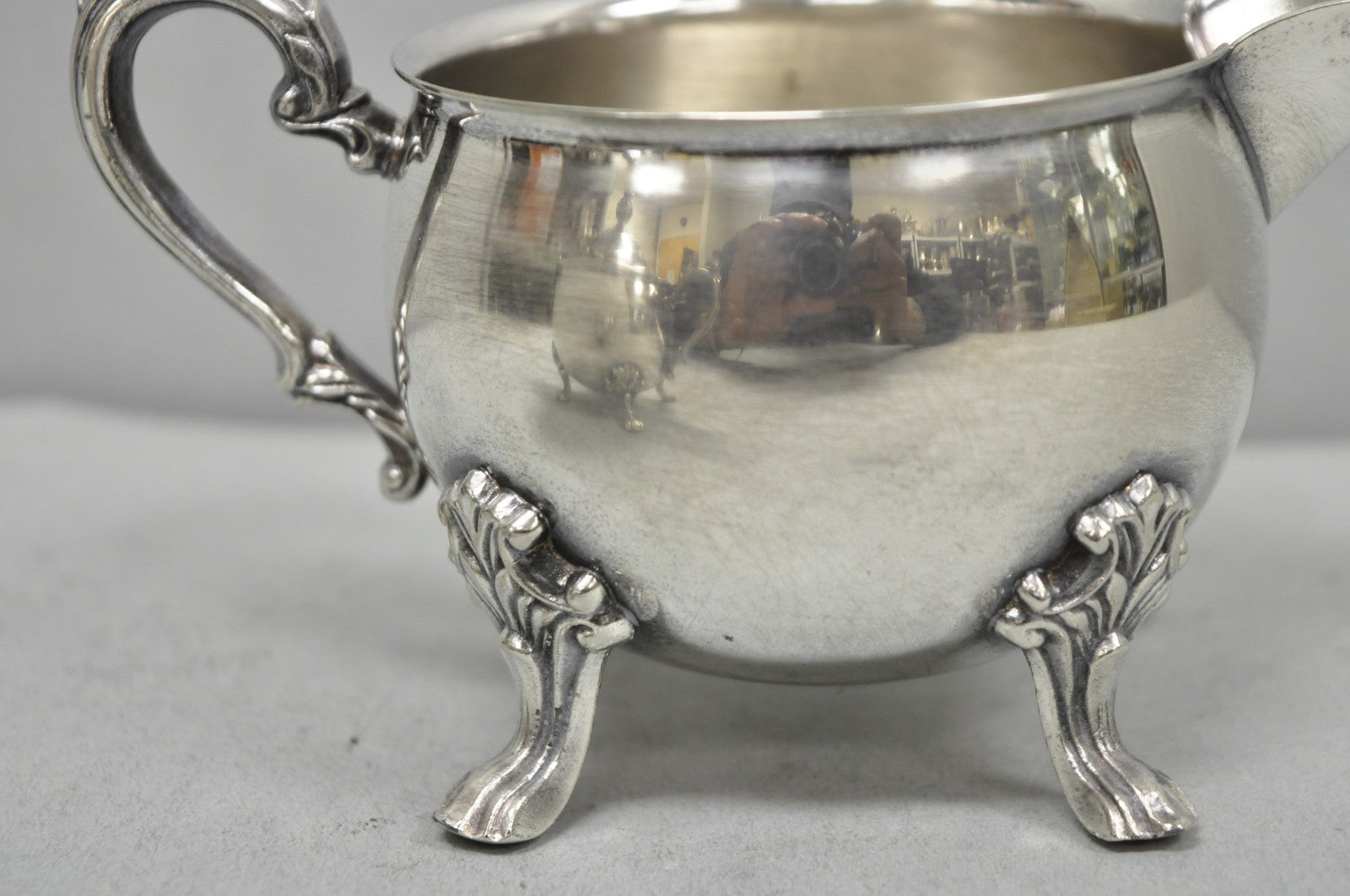 Vintage Sheridan Victorian Silver Plated Footed Lidded Sugar Bowl & Creamer Set
