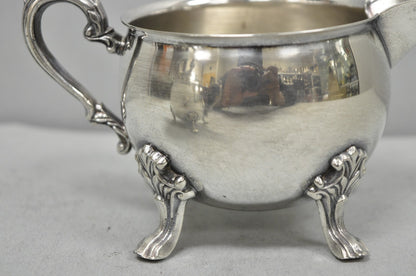 Vintage Sheridan Victorian Silver Plated Footed Lidded Sugar Bowl & Creamer Set